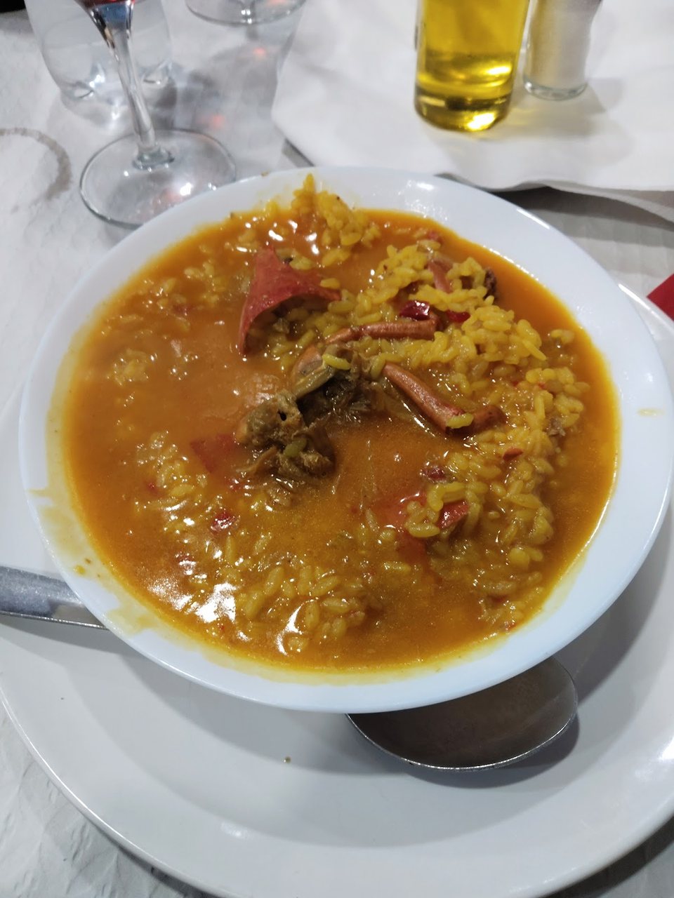 Arroz caldoso con bogavante, especialidad del Restaurante El Pino